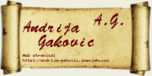 Andrija Gaković vizit kartica